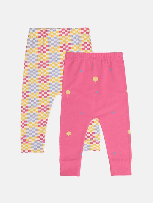 girls pack of 2 printed mid rise loungewear pyjama - 22093770 - Very Small Image - 1