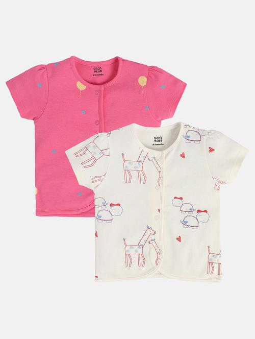 girls pack of 2 printed short sleeve tee - 22093813 - Very Small Image - 1