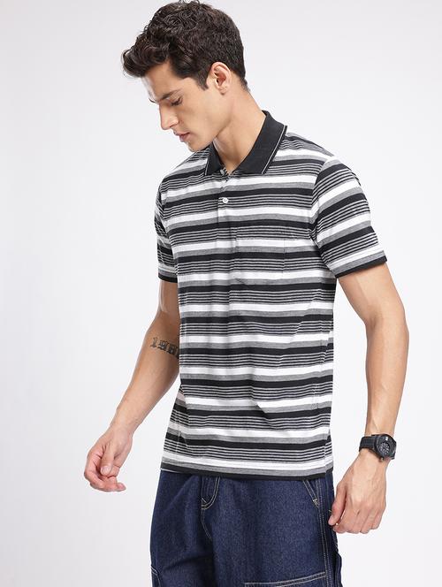men striped short sleeve regular fit polo t-shirt - 22094410 - Very Small Image - 1