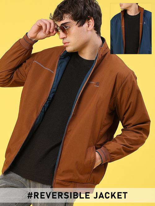 men solid long sleeve reversible bomber jacket - 22101332 - Very Small Image - 1