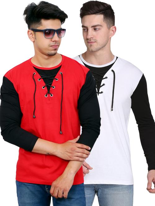 men pack of 2 color block long sleeve t-shirt - 22105731 - Very Small Image - 1