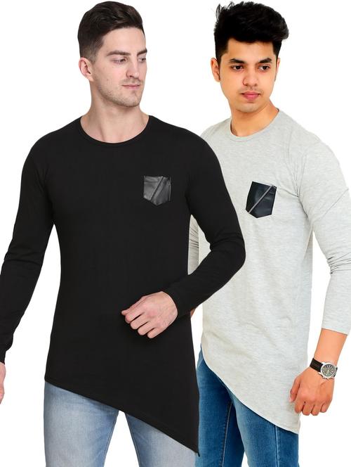 men pack of 2 solid long sleeve t-shirt - 22105747 - Very Small Image - 1