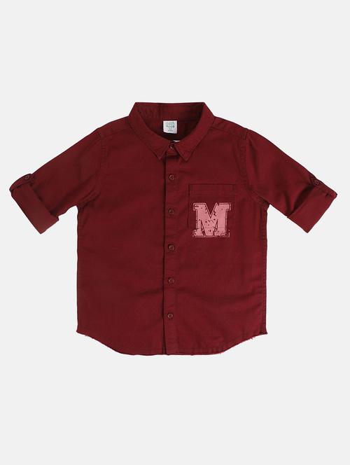 boys solid long sleeve collared shirt - 22106690 - Very Small Image - 1