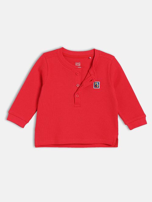 boys red solid long sleeve t-shirt - 22106885 - Very Small Image - 1