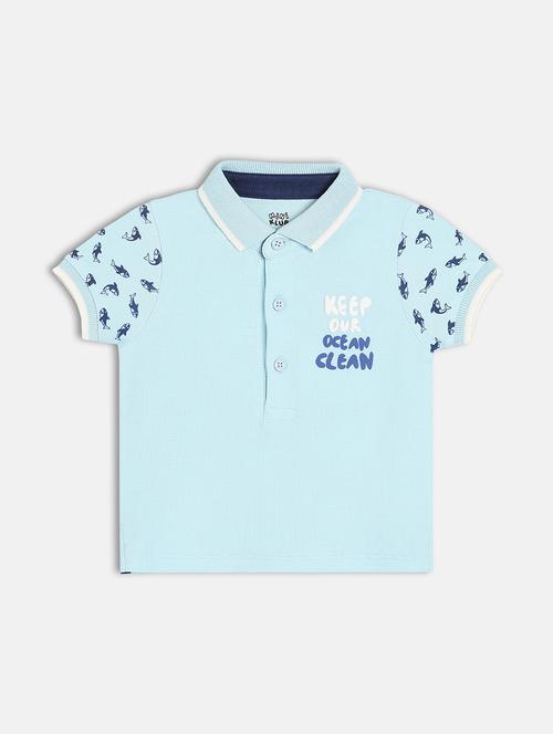 kids printed short sleeve polo t-shirt - 22107006 - Very Small Image - 1