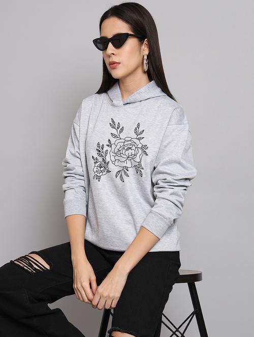 women printed long sleeve hooded sweatshirt - 22107524 - Very Small Image - 1