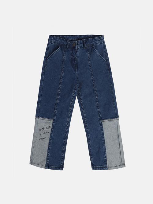 girls color block mid rise relaxed fit jeans - 22108256 - Very Small Image - 1