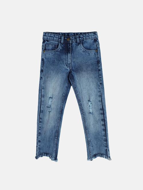 girls distress mid rise slim fit jeans - 22108263 - Very Small Image - 1