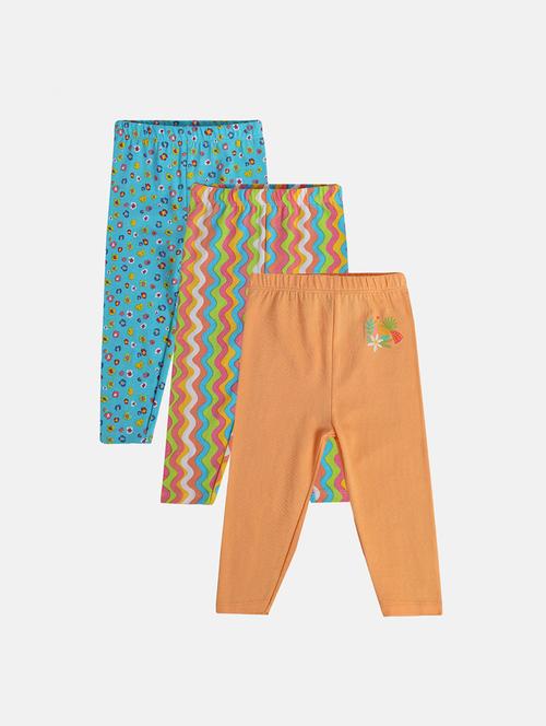girls pack of 3 printed mid rise legging - 22108302 - Very Small Image - 1