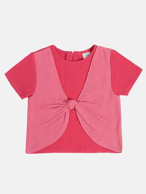 girls solid short sleeve top - 22108532 - Very Small Image - 1