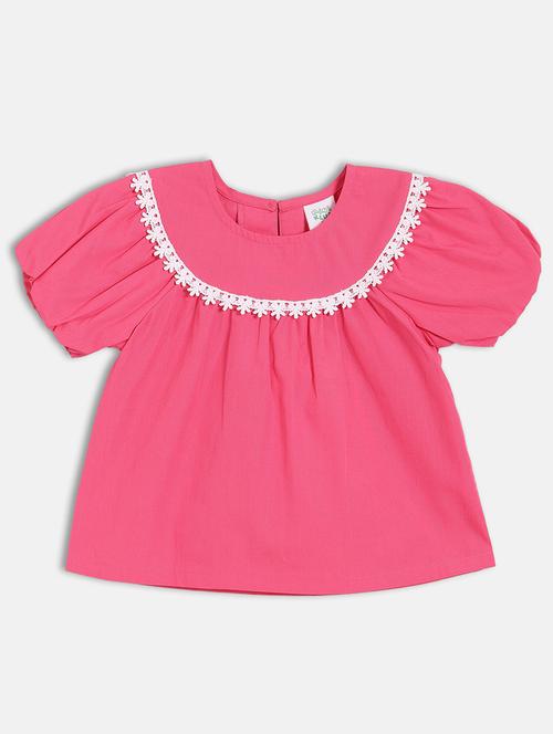 girls solid puff sleeve top - 22108539 - Very Small Image - 1