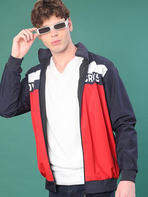 men color block long sleeve regualr fit casual jacket - 22139737 - Very Small Image - 1