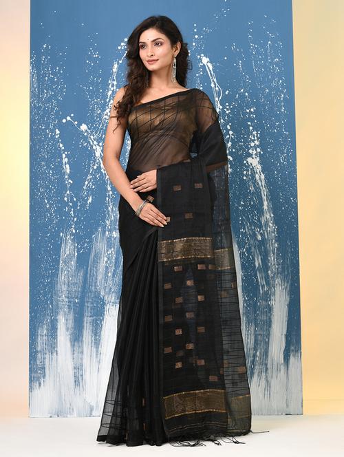 women self design handloom saree with blouse - 22140413 - Very Small Image - 1