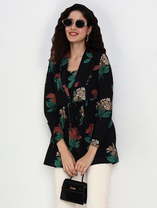 women printed long sleeve peplum top - 22140770 - Very Small Image - 1