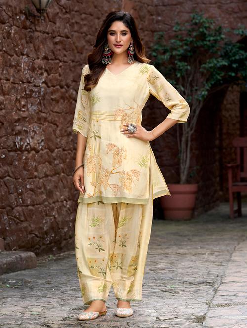 women printed three quarter sleeve co-ord set - 22142891 - Very Small Image - 1