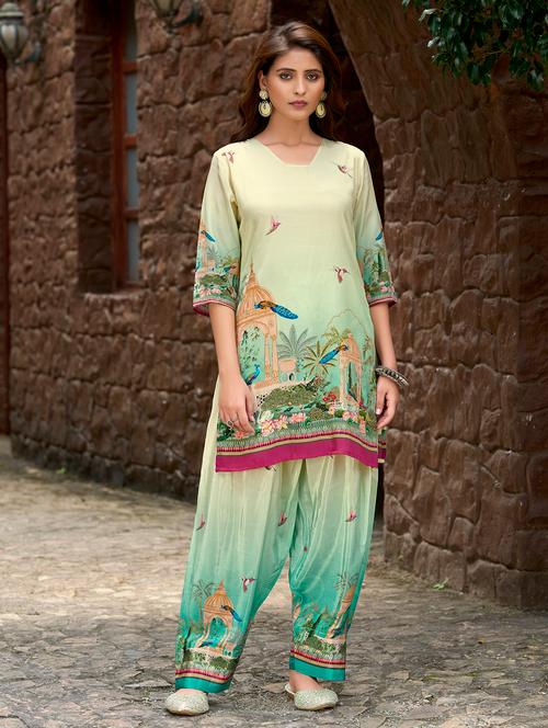 women printed three quarter sleeve co-ord set - 22142893 - Very Small Image - 1