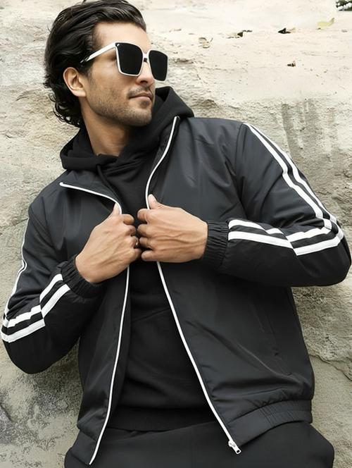 men taped long sleeve lightweight bomber jacket - 22143666 - Very Small Image - 1