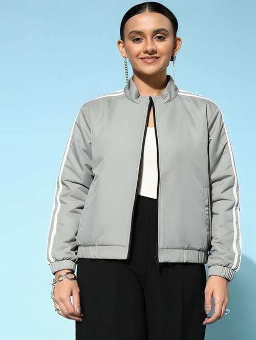 women solid long sleeve windcheater jacket - 22143704 - Very Small Image - 1