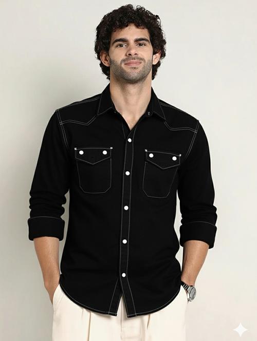 men solid long sleeve regualr fit casual shirt - 22145005 - Very Small Image - 1