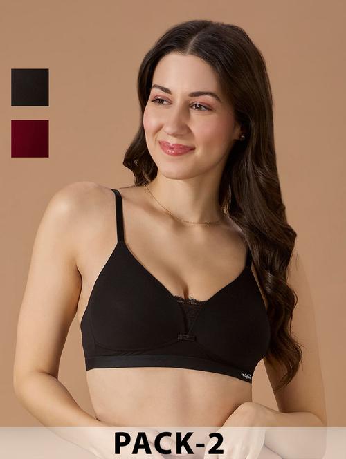 women pack of 2 solid non-wired lightly padded bra - 22145337 - Very Small Image - 1