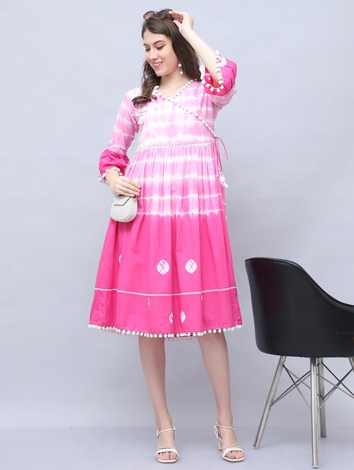 women printed three quarter sleeve dress - 22146923 - Very Small Image - 1