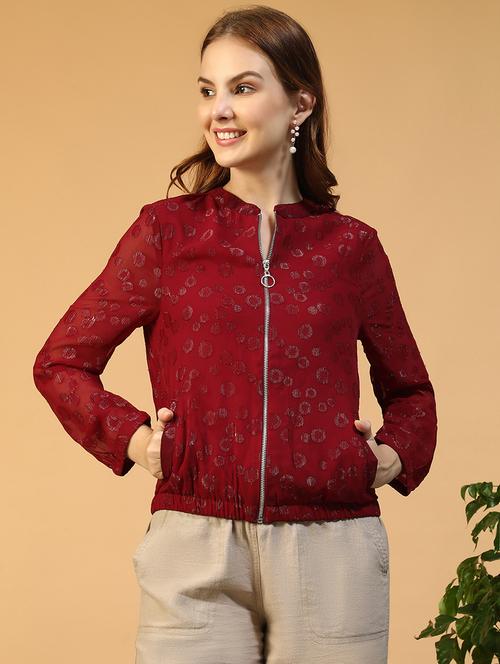 women self designed long sleeve summer jacket - 22147526 - Very Small Image - 1