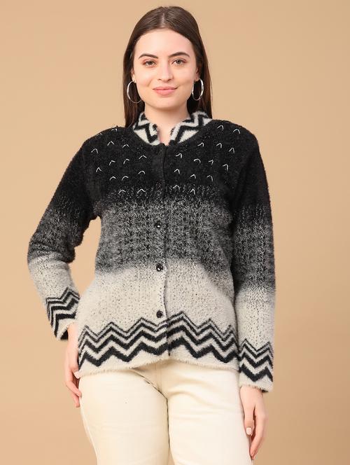 women self design long sleeve cardigan - 22156997 - Very Small Image - 1