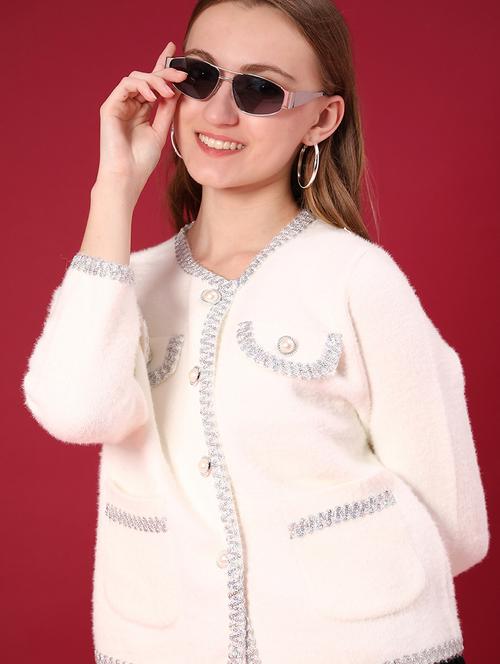 women self design long sleeve cardigan - 22158419 - Very Small Image - 1