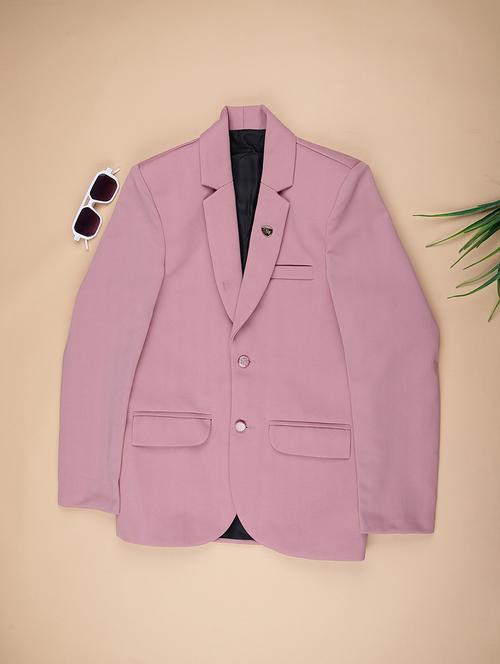 boys solid long sleeve lapel collar blazer - 22165645 - Very Small Image - 1