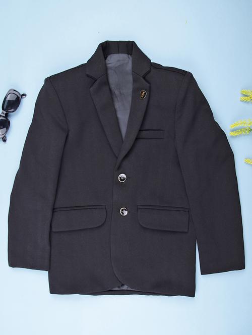 boys solid long sleeve lapel collar blazer - 22166304 - Very Small Image - 1