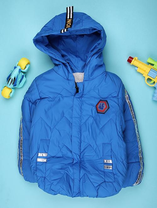 boys solid long sleeve hooded quilted jacket - 22170685 - Very Small Image - 1