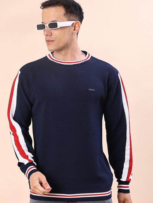 men striped long sleeve regular fit pullover  - 22171071 - Very Small Image - 1