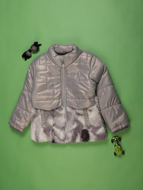 kids solid long sleeve quilted jacket - 22172161 - Very Small Image - 1