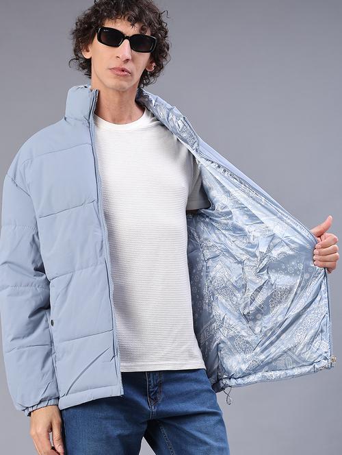 men solid long sleeve reversible puffer jacket - 22177945 - Very Small Image - 1