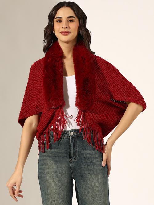 Women Self Designed Poncho - 22180078 - Very Small Image - 1