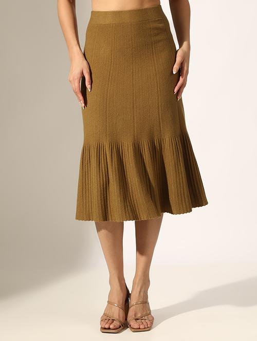 women solid high rise tiered skirt - 22180104 - Very Small Image - 1