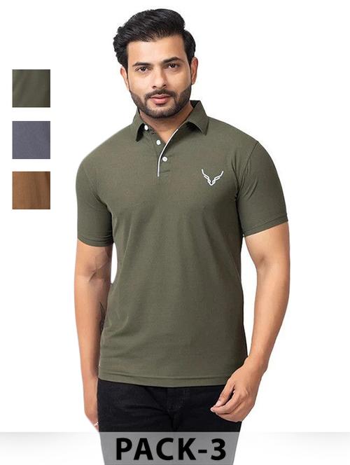 men pack of 3 solid short sleeve polo t-shirt - 22180249 - Very Small Image - 1