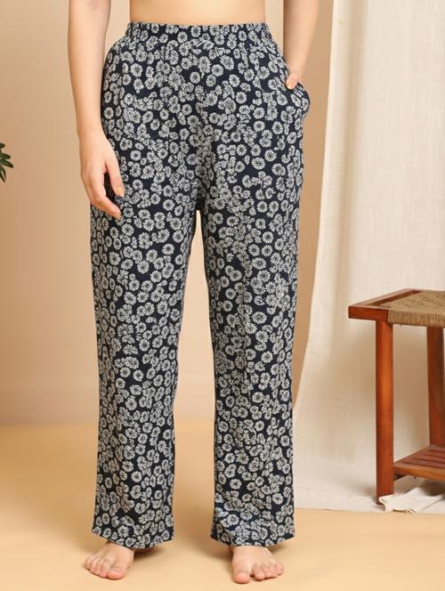 women printed mid rise lounge wear pajama - 22181564 - Very Small Image - 1