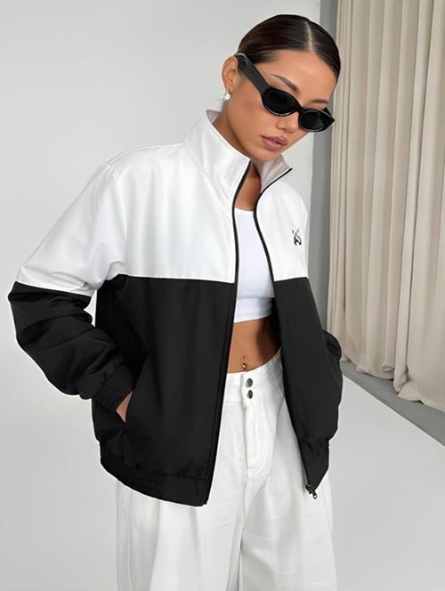 women color blocked long sleeve bomber jacket - 22183623 - Very Small Image - 1