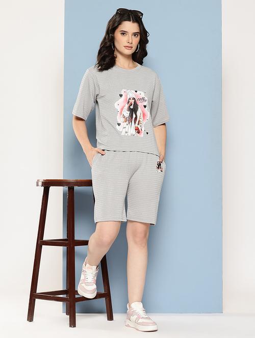 women printed top and shorts co-ord set - 22186129 - Very Small Image - 1