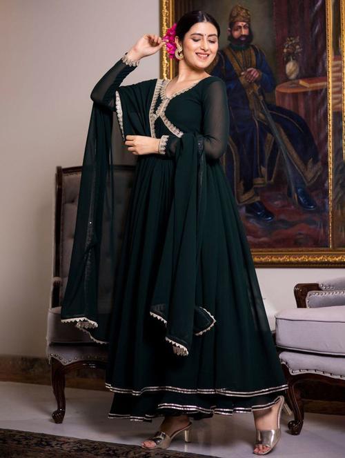 women solid long sleeve kurta dupatta set - 22186314 - Very Small Image - 1