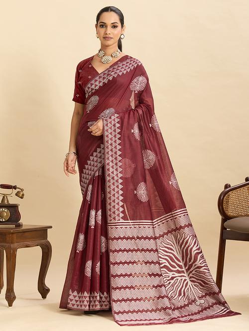 women self design bordered saree with blouse - 22187816 - Very Small Image - 1