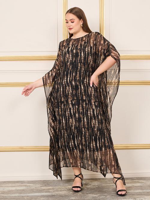 women printed kimono sleeve kaftan dress - 22219905 - Very Small Image - 1