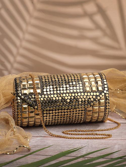 embellished clutch with gold chain  - 22220168 - Very Small Image - 1