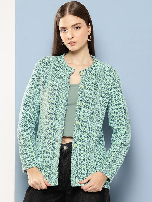 women self designed long sleeve cardigan - 22224751 - Very Small Image - 1