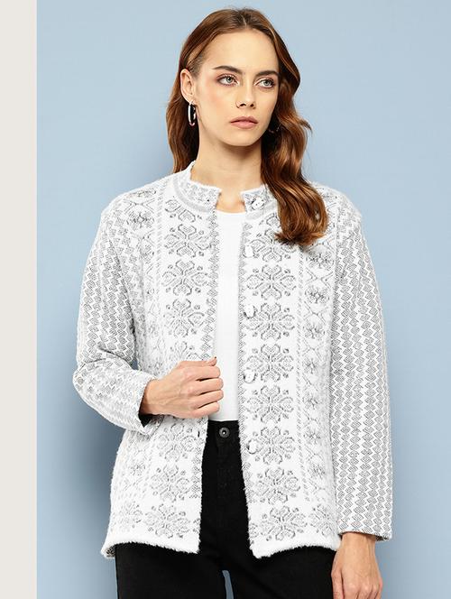 women self designed long sleeve cardigan - 22224811 - Very Small Image - 1