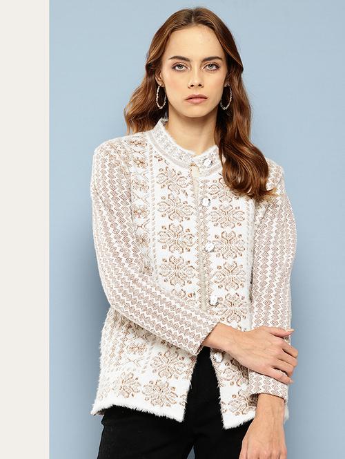 women self designed long sleeve cardigan - 22224814 - Very Small Image - 1