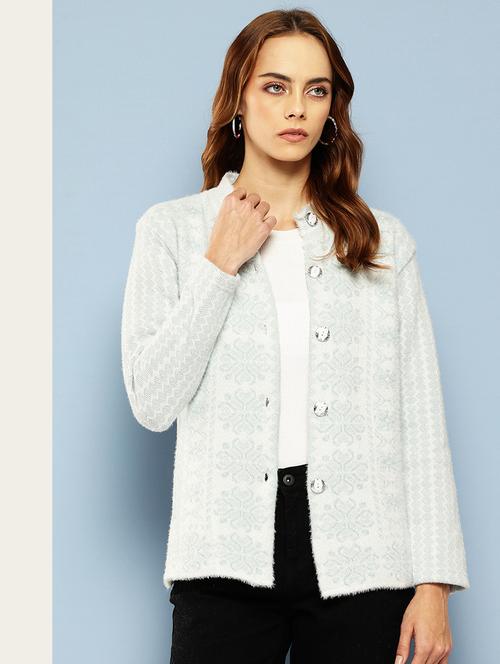 women self designed long sleeve cardigan - 22224815 - Very Small Image - 1