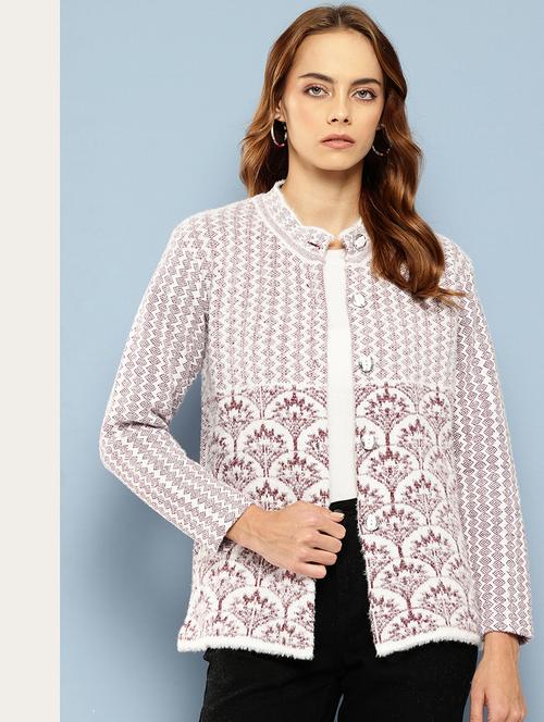 women self designed long sleeve cardigan - 22225096 - Very Small Image - 1