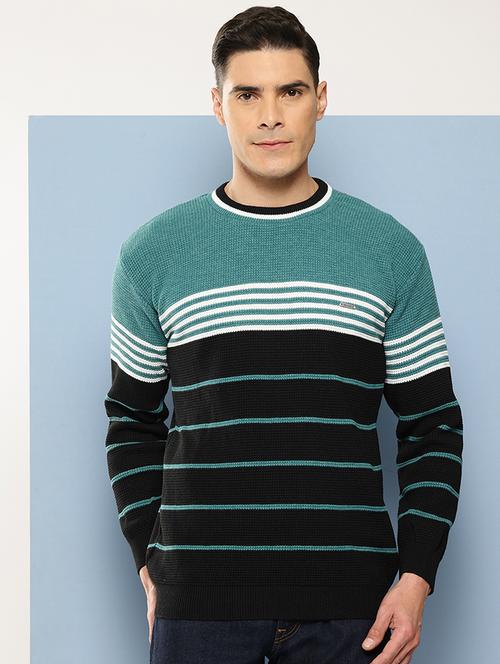 men striped long sleeve regular fit pullover  - 22225100 - Very Small Image - 1